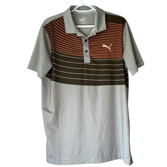 Puma Men's Gray / Orange Short Sleeve Golf Shirt Size Small - Picture 1 of 8